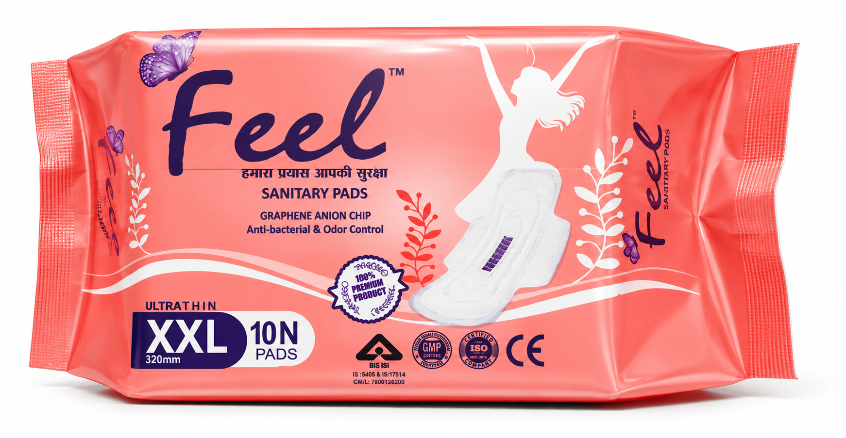 Feel Ultra-Thin XXL Sanitary Pads (320mm) - 10N
